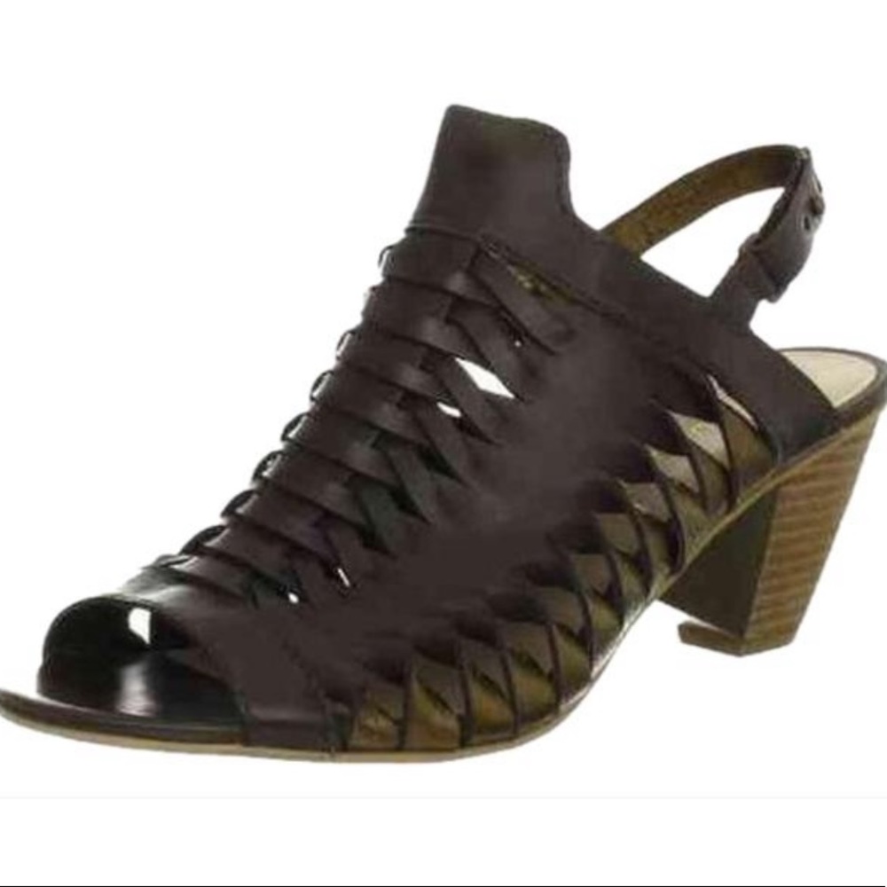 Koolaburra by UGG Varesa Leather Braided Wedge Cone Heel Sandal 8 Brown Bronze